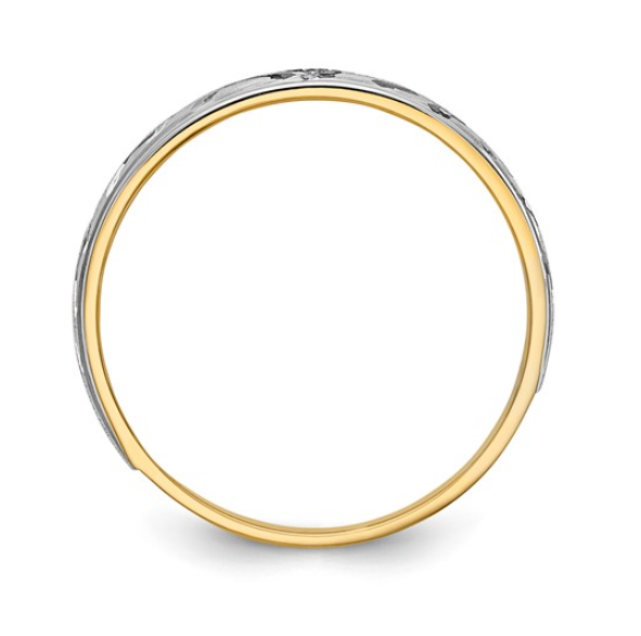 14K Two-Tone Mens Wedding Band