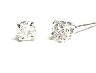 14KW 0.42ctTW RBC Diamond Stud Earrings