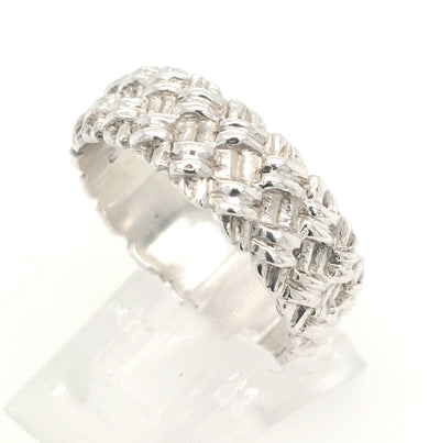 SS Basket Weave Ring Size:9.50