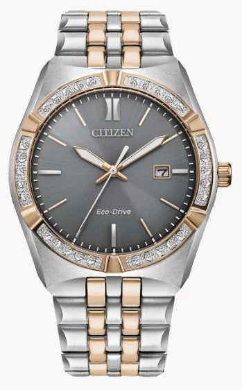 Gent's Citizen Eco-Drive "Corso Diamond " Watch with Slate Dial